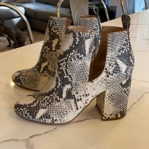Steve Madden snakeskin cut out booties